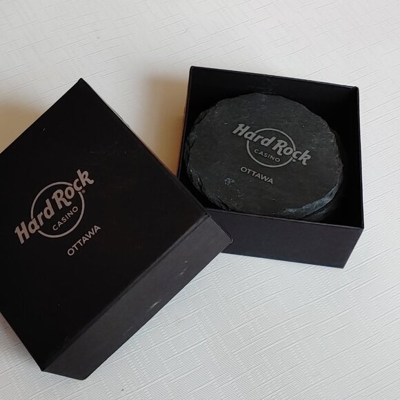 Hard Rock Casino Ottawa Slate Coaster Set NIB - Picture 1 of 6